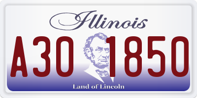 IL license plate A301850