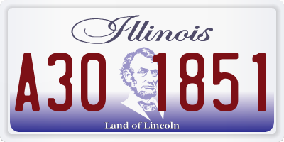 IL license plate A301851
