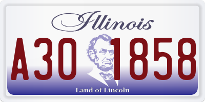 IL license plate A301858