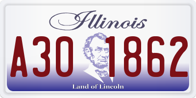 IL license plate A301862