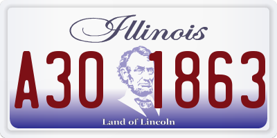 IL license plate A301863