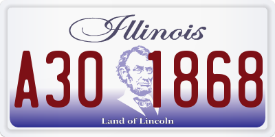 IL license plate A301868