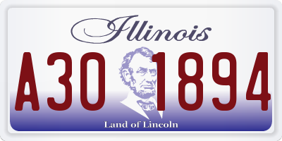 IL license plate A301894