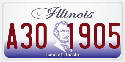 IL license plate A301905