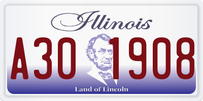 IL license plate A301908