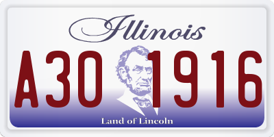IL license plate A301916