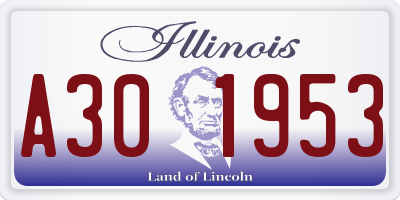 IL license plate A301953
