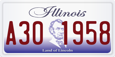 IL license plate A301958