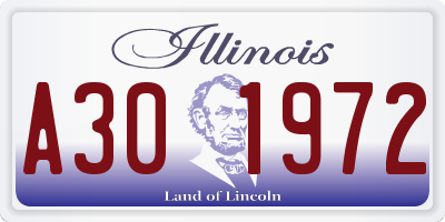 IL license plate A301972