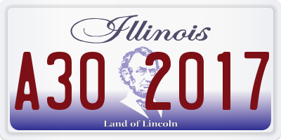 IL license plate A302017