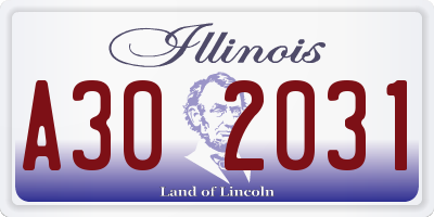 IL license plate A302031