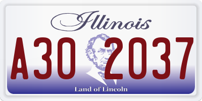 IL license plate A302037