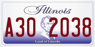 IL license plate A302038