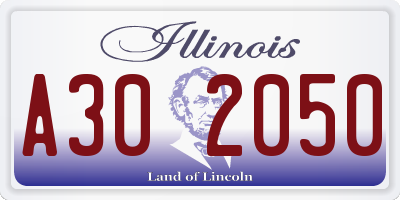 IL license plate A302050