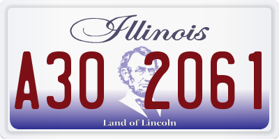 IL license plate A302061