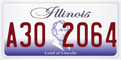 IL license plate A302064