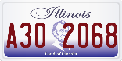IL license plate A302068