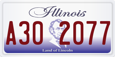 IL license plate A302077