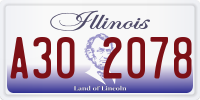 IL license plate A302078