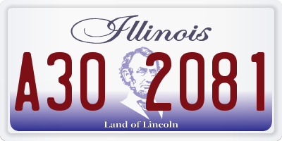 IL license plate A302081