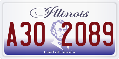 IL license plate A302089