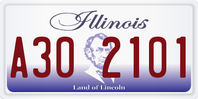 IL license plate A302101