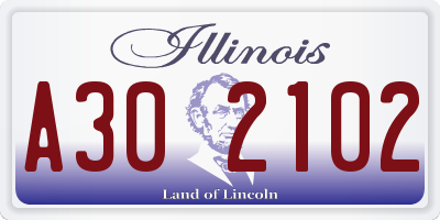 IL license plate A302102