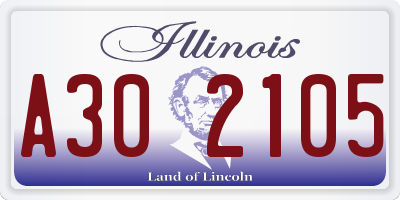 IL license plate A302105