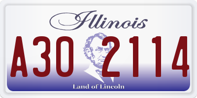 IL license plate A302114