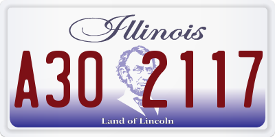IL license plate A302117