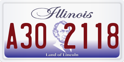 IL license plate A302118