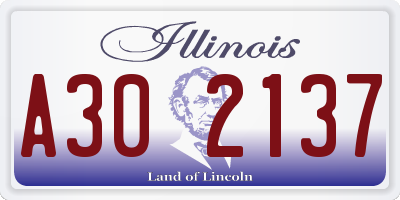 IL license plate A302137