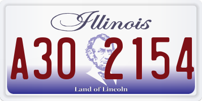IL license plate A302154