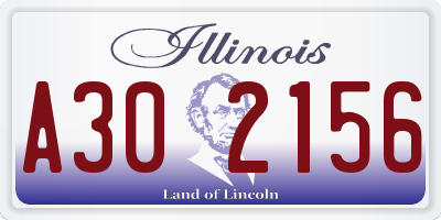 IL license plate A302156