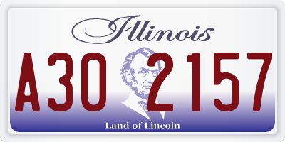 IL license plate A302157