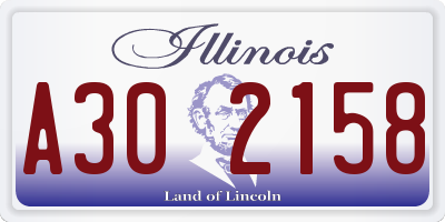 IL license plate A302158