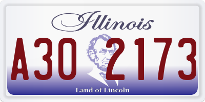 IL license plate A302173