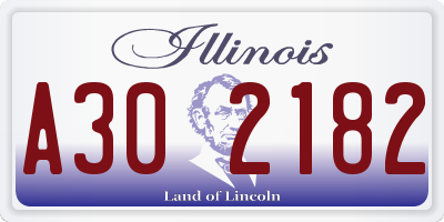 IL license plate A302182