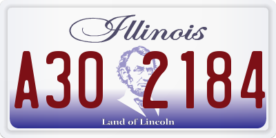 IL license plate A302184