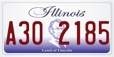 IL license plate A302185