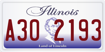 IL license plate A302193