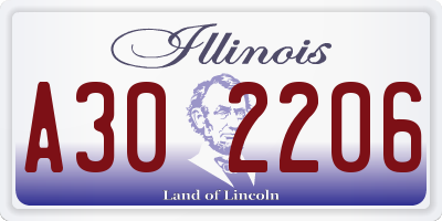 IL license plate A302206