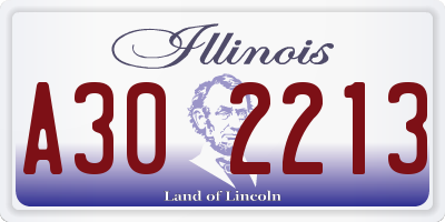 IL license plate A302213