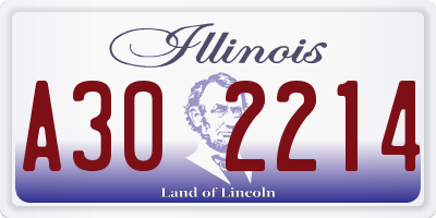 IL license plate A302214