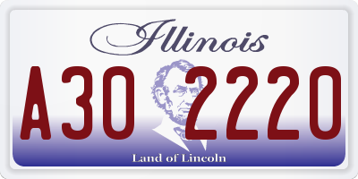 IL license plate A302220