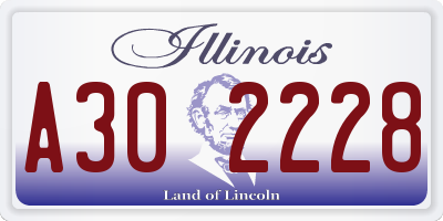 IL license plate A302228