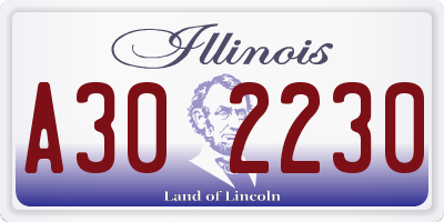 IL license plate A302230