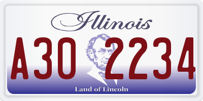 IL license plate A302234