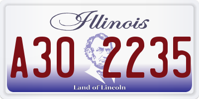 IL license plate A302235