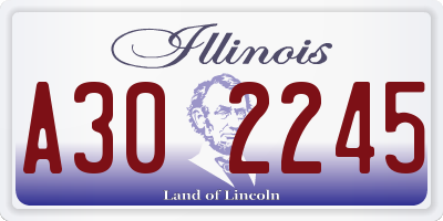 IL license plate A302245